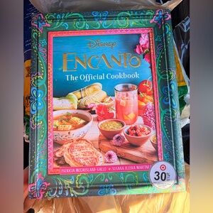 Disney Encanto Cookbook with Vibrant Blue and Pink Cover